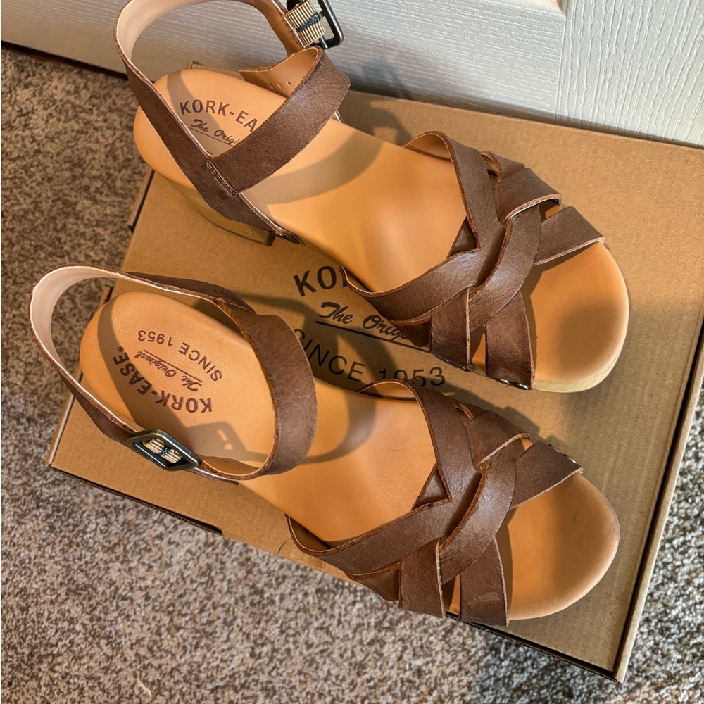 Kork-Ease Tan Leather Strappy Sandals